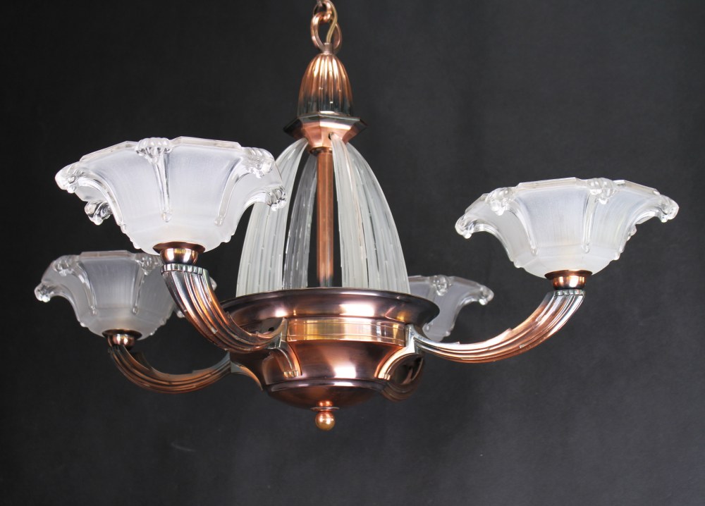 Details About Excellent Art Deco Lustre Lampe A Suspension Petitot Ezan Plafond Waterfall